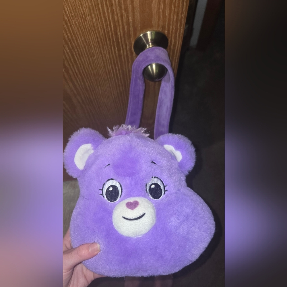 Charming Purple Care Bear Plush Purse